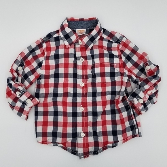 Gymboree Button Down Plaid Polo Shirt 12-18m - Picture 1 of 5